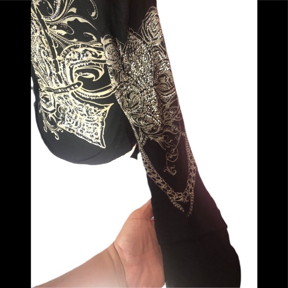 S-TWELVE Black Embellished Open Cardigan Size M - Picture 3 of 5